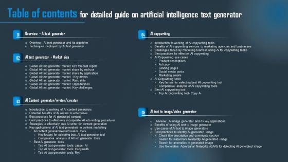 Table_Of_Contents_For_Detailed_Guide_On_Artificial_Intelligence_Text_Generator_Microsoft_PDF_Slide_1.jpg