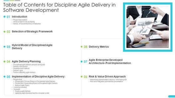 Table_Of_Contents_For_Discipline_Agile_Delivery_In_Software_Development_Template_PDF_Slide_1.jpg