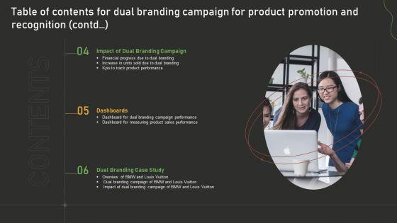 Table_Of_Contents_For_Dual_Branding_Campaign_For_Product_Promotion_And_Recognition_Structure_PDF_Slide_2.jpg