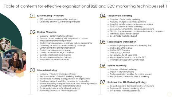 Table_Of_Contents_For_Effective_Organizational_B2B_And_B2C_Marketing_Techniques_Set_Topics_PDF_Slide_1.jpg
