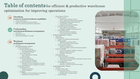 Table_Of_Contents_For_Efficient_And_Productive_Warehouse_Optimization_For_Improving_Operations_Sample_PDF_Slide_1.jpg
