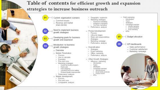 Table_Of_Contents_For_Efficient_Growth_And_Expansion_Strategies_To_Increase_Business_Outreach_Guidelines_PDF_Slide_1.jpg