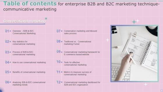 Table_Of_Contents_For_Enterprise_B2B_And_B2C_Marketing_Technique_Communicative_Marketing_Professional_PDF_Slide_1.jpg