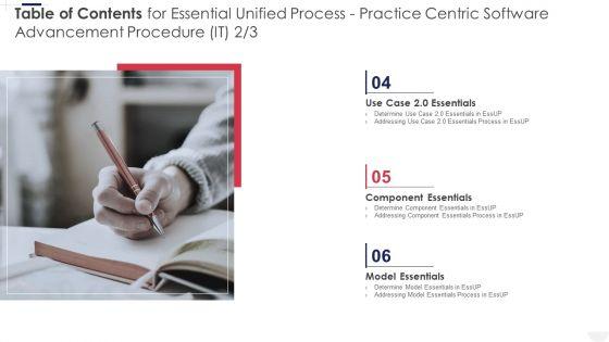 Table_Of_Contents_For_Essential_Unified_Process_Practice_Centric_Software_Advancement_Procedure_IT_Tips_Download_PDF_Slide_2.jpg
