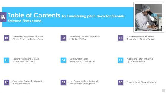 Table_Of_Contents_For_Fundraising_Pitch_Deck_For_Genetic_Science_Firms_Clipart_PDF_Slide_2.jpg