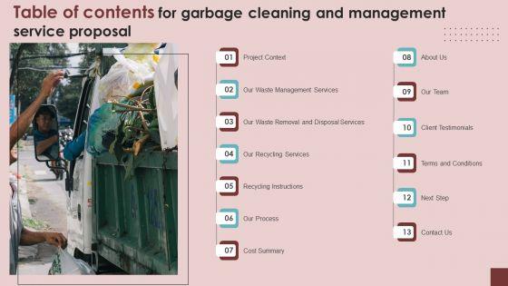 Table_Of_Contents_For_Garbage_Cleaning_And_Management_Service_Proposal_Demonstration_PDF_Slide_1.jpg