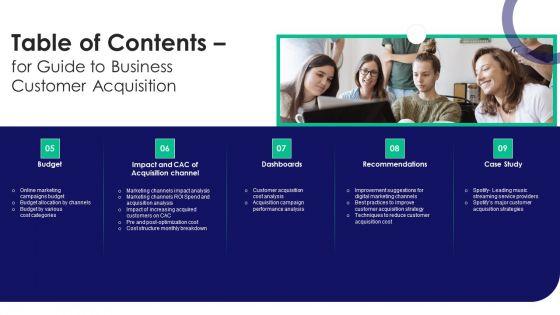 Table_Of_Contents_For_Guide_To_Business_Customer_Acquisition_Template_PDF_Slide_2.jpg