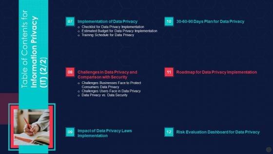Table_Of_Contents_For_Information_Privacy_It_Plan_Elements_PDF_Slide_1.jpg