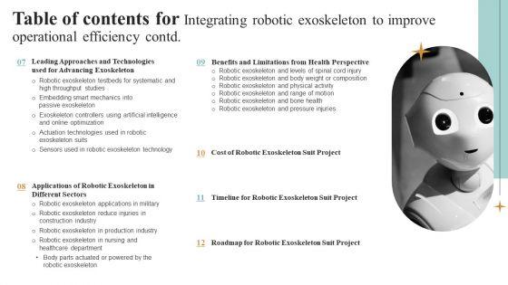 Table_Of_Contents_For_Integrating_Robotic_Exoskeleton_To_Improve_Operational_Efficiency_Guidelines_PDF_Slide_2.jpg