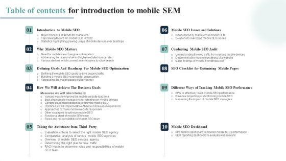 Table_Of_Contents_For_Introduction_To_Mobile_SEM_Clipart_PDF_Slide_1.jpg