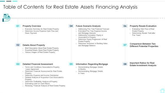 Table_Of_Contents_For_Real_Estate_Assets_Financing_Analysis_Brochure_PDF_Slide_1.jpg