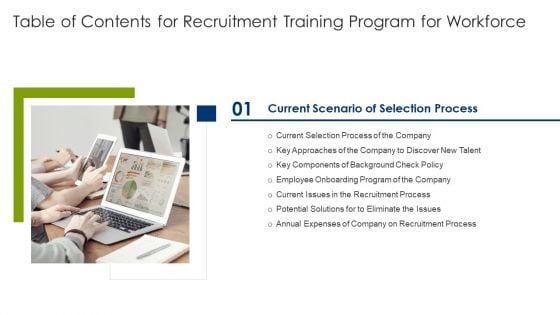 Table_Of_Contents_For_Recruitment_Training_Program_For_Workforce_Elements_PDF_Slide_1.jpg