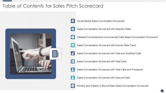 Table_Of_Contents_For_Sales_Pitch_Scorecard_Elements_PDF_Slide_1.jpg