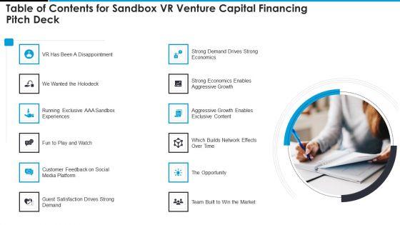 Table_Of_Contents_For_Sandbox_VR_Venture_Capital_Financing_Pitch_Deck_Ideas_PDF_Slide_1.jpg