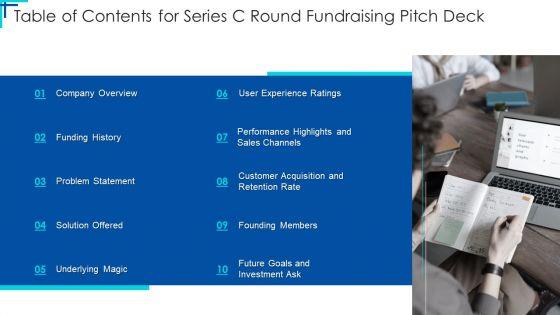 Table_Of_Contents_For_Series_C_Round_Fundraising_Pitch_Deck_Ppt_Pictures_Design_Ideas_PDF_Slide_1.jpg