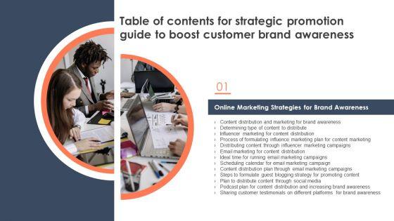 Table_Of_Contents_For_Strategic_Promotion_Guide_To_Boost_Customer_Brand_Awareness_Email_Information_PDF_Slide_1.jpg