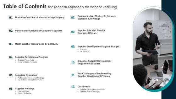 Table_Of_Contents_For_Tactical_Approach_For_Vendor_Reskilling_Guidelines_PDF_Slide_1.jpg