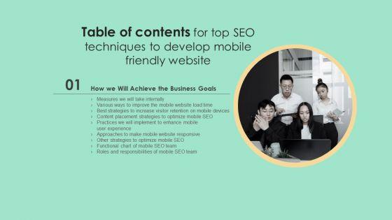 Table_Of_Contents_For_Top_SEO_Techniques_To_Develop_Mobile_Friendly_Website_Professional_PDF_Slide_1.jpg