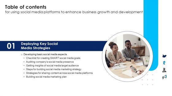 Table_Of_Contents_For_Using_Social_Media_Platforms_Enhance_Business_Growth_Development_Tips_Information_PDF_Slide_1.jpg