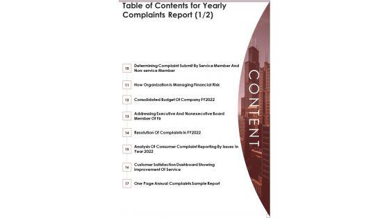Table_Of_Contents_For_Yearly_Complaints_Report_One_Pager_Documents_Slide_2.jpg