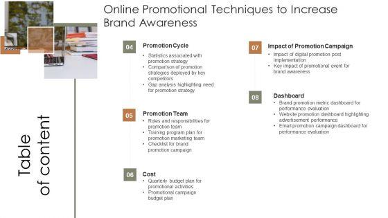 Table_Of_Contents_Online_Promotional_Techniques_To_Increase_Brand_Awareness_Template_PDF_Slide_2.jpg