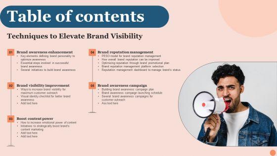 Table_Of_Contents_Techniques_To_Elevate_Brand_Visibility_Inspiration_PDF_Slide_1.jpg