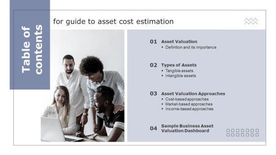 Table_of_contents_For_Guide_To_Asset_Cost_Estimation_Guide_To_Asset_Cost_Estimation_Icons_PDF_Slide_1.jpg