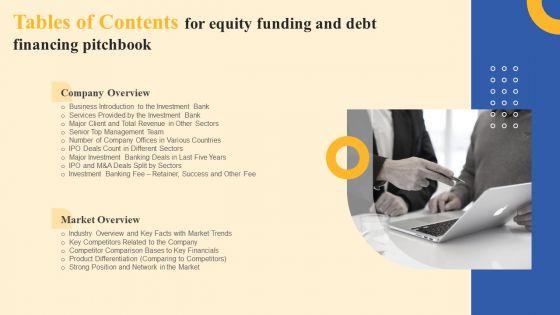 Tables_Of_Contents_For_Equity_Funding_And_Debt_Financing_Pitchbook_Template_PDF_Slide_1.jpg