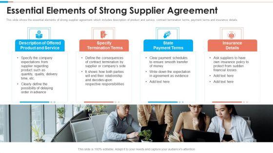 Tactical_Approach_To_Vendor_Relationship_Essential_Elements_Of_Strong_Supplier_Agreement_Themes_PDF_Slide_1.jpg