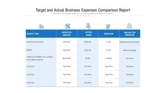 Target_And_Actual_Business_Expenses_Comparison_Report_Ppt_PowerPoint_Presentation_File_Picture_PDF_Slide_1.jpg