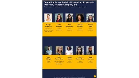 Team_Structure_Of_Statistical_Evaluation_Of_Research_Discovery_Proposal_One_Pager_Sample_Example_Document_Slide_2.jpg