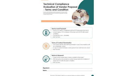 Technical_Compliance_Evaluation_Of_Vendor_Proposal_Terms_And_Condition_One_Pager_Sample_Example_Document_Slide_1.jpg