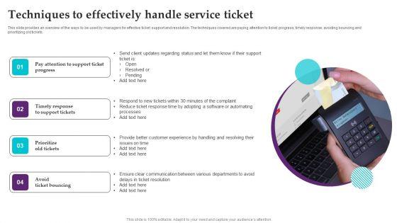 Techniques To Effectively Handle Service Ticket Slides PDF Techniques To Effectively Handle Service Ticket Slides PDF