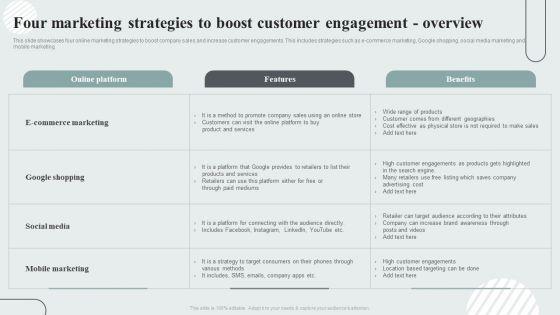 Techniques_To_Enhance_Customer_Engagement_Via_Digital_Platforms_Four_Marketing_Strategies_To_Boost_Customer_Engagement_Overview_Guidelines_PDF_Slide_1.jpg