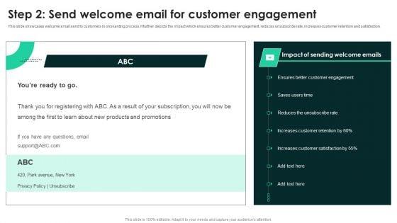 Techniques_To_Enhance_User_Onboarding_Journey_Step_2_Send_Welcome_Email_For_Customer_Engagement_Information_PDF_Slide_1.jpg
