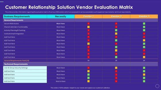 Technology Transformation Toolkit To Enhance Customer Service Customer Relationship Solution Vendor Evaluation Matrix Clipart PDF Technology Transformation Toolkit To Enhance Customer Service Customer Relationship Solution Vendor Evaluation Matrix Clipart PDF