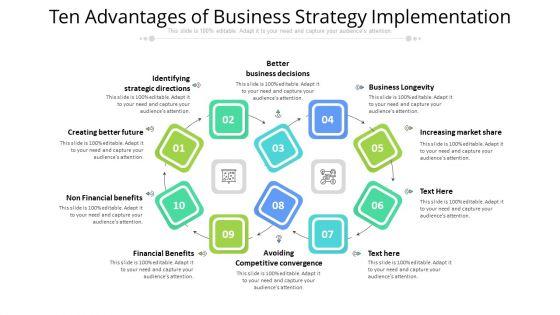 Ten Advantages Of Business Strategy Implementation Ppt PowerPoint Presentation Gallery Brochure PDF Ten Advantages Of Business Strategy Implementation Ppt PowerPoint Presentation Gallery Brochure PDF