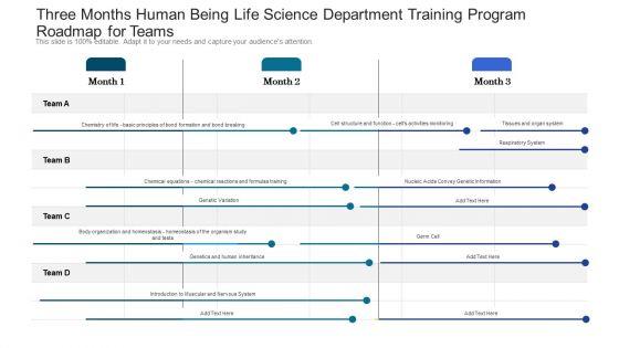 Three_Months_Human_Being_Life_Science_Department_Training_Program_Roadmap_For_Teams_Sample_Slide_1.jpg