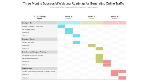 Three_Months_Successful_Web_Log_Roadmap_For_Generating_Online_Traffic_Clipart_Slide_1.jpg
