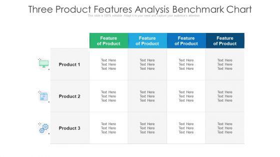 Three_Product_Features_Analysis_Benchmark_Chart_Ppt_PowerPoint_Presentation_Show_Topics_PDF_Slide_1.jpg