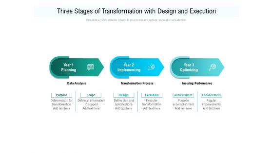 Three_Stages_Of_Transformation_With_Design_And_Execution_Ppt_PowerPoint_Presentation_Layouts_Inspiration_PDF_Slide_1.jpg