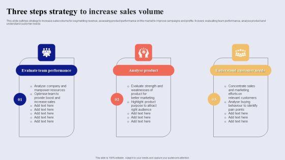 Three Steps Strategy To Increase Sales Volume Graphics PDF Three Steps Strategy To Increase Sales Volume Graphics PDF