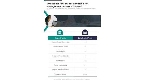 Time_Frame_For_Services_Rendered_For_Management_Advisory_Proposal_One_Pager_Sample_Example_Document_Slide_1.jpg