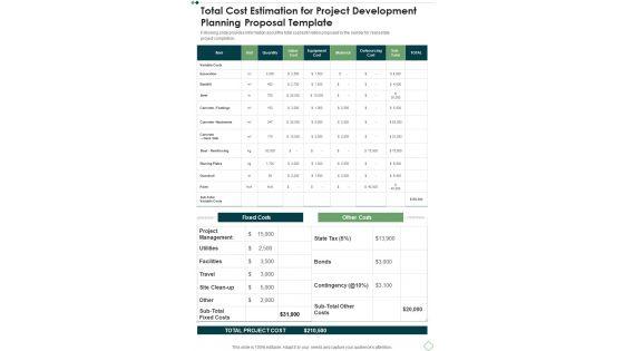 Total_Cost_Estimation_For_Project_Development_Planning_Proposal_Template_One_Pager_Sample_Example_Document_Slide_1.jpg