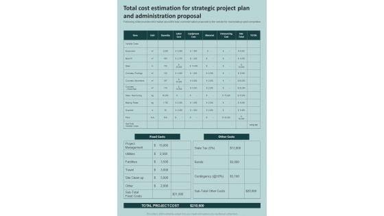 Total_Cost_Estimation_For_Strategic_Project_Plan_And_Administration_Proposal_One_Pager_Sample_Example_Document_Slide_1.jpg
