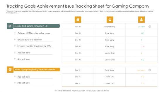 Tracking_Goals_Achievement_Issue_Tracking_Sheet_For_Gaming_Company_Icons_PDF_Slide_1.jpg