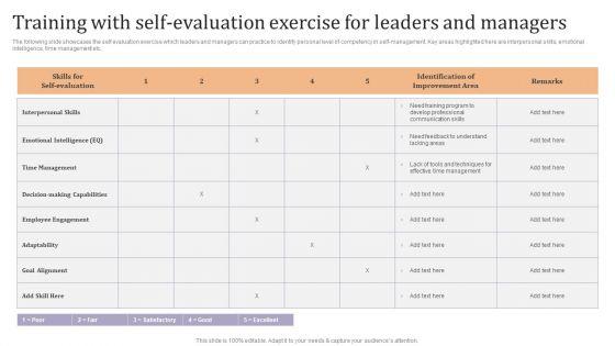 Training_With_Self_Evaluation_Exercise_For_Leaders_And_Managers_Ppt_Gallery_Background_Designs_PDF_Slide_1.jpg