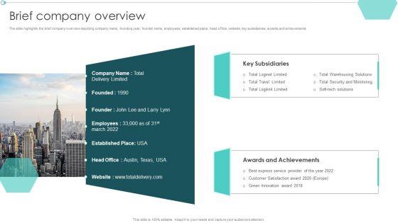 Transportation Company Profile Brief Company Overview Ppt PowerPoint Presentation Portfolio Maker PDF Transportation Company Profile Brief Company Overview Ppt PowerPoint Presentation Portfolio Maker PDF
