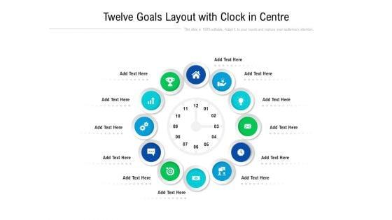 Twelve_Goals_Layout_With_Clock_In_Centre_Ppt_PowerPoint_Presentation_File_Portrait_PDF_Slide_1.jpg