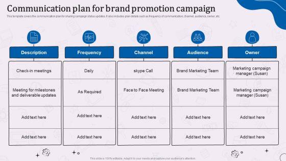 Types Of Corporate Communication Techniques Communication Plan For Brand Promotion Campaign Formats PDF Types Of Corporate Communication Techniques Communication Plan For Brand Promotion Campaign Formats PDF